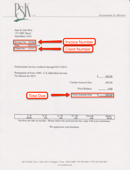 Updated Invoice PSK